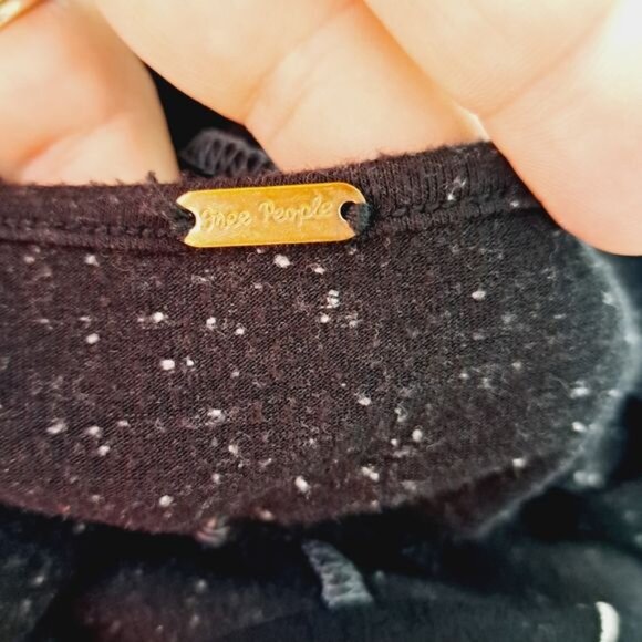 Free People Black Kimono Embroidered Sleeve‎ Tunic Size S - Picture 7 of 10